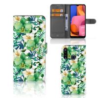 Samsung Galaxy A20s Hoesje Orchidee Groen - thumbnail