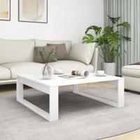Salontafel 100x100x35 cm bewerkt hout wit - thumbnail