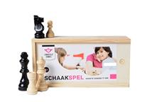 Essenhouten Schaakstukken in Kistje - thumbnail