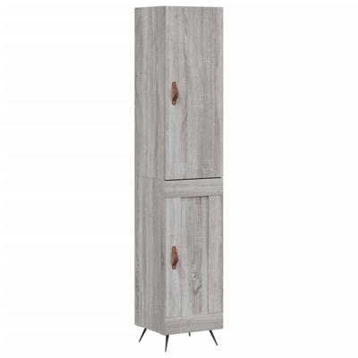 Hoge kast 34,5x34x180 cm bewerkt hout grijs sonoma eikenkleurig