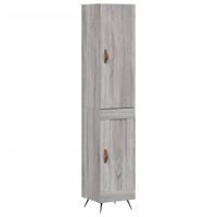 Hoge kast 34,5x34x180 cm bewerkt hout grijs sonoma eikenkleurig - thumbnail