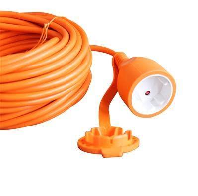 Relectric verlengsnoer oranje 20m 2x1,0mm met klep - RELEC493784 RELEC493784