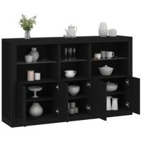Dressoir met LED-verlichting 162x37x100 cm zwart - thumbnail