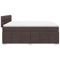 Boxspring met matras stof donkerbruin 200x200 cm - thumbnail