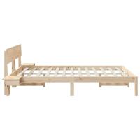Bedframe met nachttafels Bruin 160 x 200 cm Massief grenenhout - thumbnail