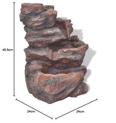VidaXL Binnenfontein met led licht poly-hars