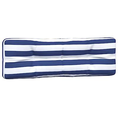 VidaXL Palletkussens 2 st stof gestreept wit en blauw