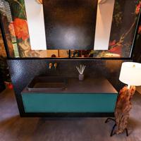 Badkamermeubelset Mondiaz Erin 120 cm met 1 Lade met RIDGE Wastafel Links Urban Zonder Kraangaten Greeploos Mat Smag - thumbnail