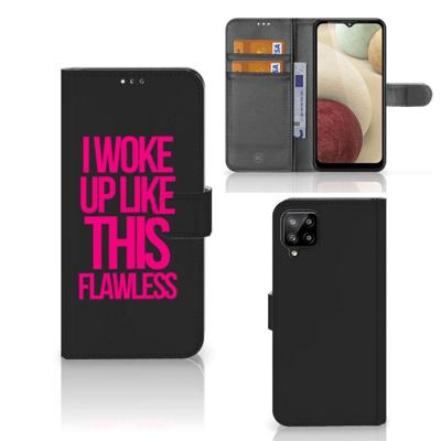 Samsung Galaxy A12 Hoesje met naam Woke Up - Origineel Cadeau Zelf Maken