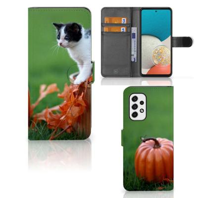 Samsung Galaxy A53 | Telefoonhoesje | Met pasjeshouder | Kitten