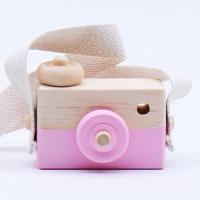 Schattig Nordic opknoping houten camera speelgoed voor kinderen (roze) - thumbnail