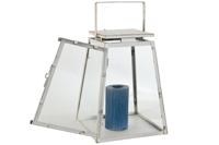 Straatlantaarn Home ESPRIT Wit Gouden Metaal Kristal Modern 26 x 26 x 38,5 cm (2 Onderdelen) - thumbnail