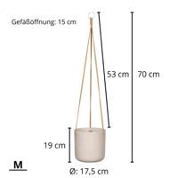 Rough Eco-line hangende bloempot M 18x18 cm Charlie lichtgrijs - thumbnail