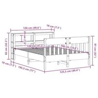 Bedframe zonder matras massief grenenhout 120x190 cm - thumbnail