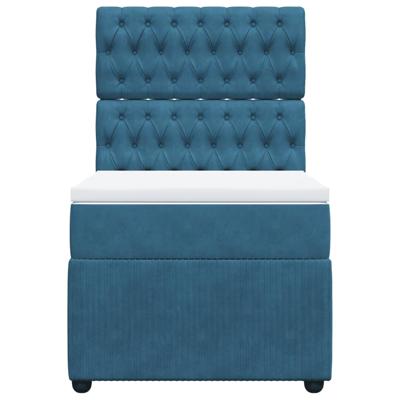 Boxspring met matras fluweel blauw 120x200 cm - thumbnail