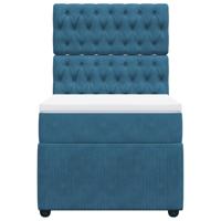 Boxspring met matras fluweel donkerblauw 140x190 cm - thumbnail