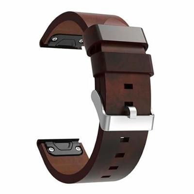 By Qubix - Leren bandje - Bruin - Compatible met Garmin Tactix 8-51mm - Compatible Garmin bandje