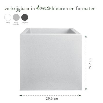Elho Vivo Next Square 30 Bloembak - Grijs - Ø 30 x H 29 cm - binnen/buiten - 100% gerecycled