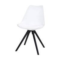 Essence Legno Eetkamerstoel Wit - Zwart Houten Onderstel - thumbnail