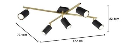 Trio 5-lichts plafondspotMarley - 612400580