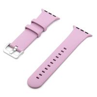 By Qubix - Rubberen sportbandje met gesp - Lichtpaars - Compatible met Apple Watch 38mm / 40mm / 41mm / 42mm - Compatible Apple watch bandjes - thumbnail