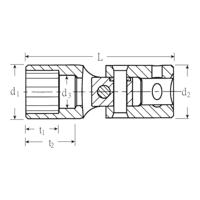 Stahlwille 402 6 01140006 Dubbel zeskant Dopsleutelinzetstuk 6 mm 1/4 (6.3 mm) - thumbnail