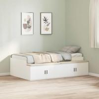 Opbergbedframe met opslag Wit 100 x 200 cm Bewerkt hout - thumbnail