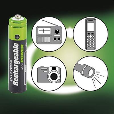 Lloytron B014 Rechargeable Accupower AAA Ni-MH Batteries 550mAh 4 Pack