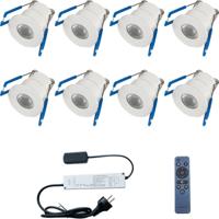 Velvalux LED Veranda Inbouwspot Set - 8x 3W - Warm Wit 3000K - Dimbaar - IP65 - thumbnail