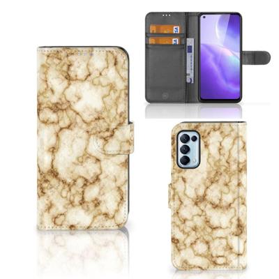 OPPO Find X3 Lite | Bookcase | Marmer Goud OPPO Find X3 Lite | Bookcase | Marmer Goud