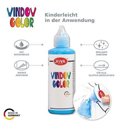 Creativ Company Window color sticker en glasverf - azure, 90ml