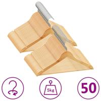 VidaXL 50-delige kledinghangerset anti-slip hardhout - thumbnail