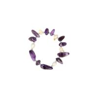 Edelsteen Armband Amethist/ Parel - thumbnail