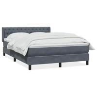 Boxspring met matras fluweel donkergrijs 140x210 cm - thumbnail