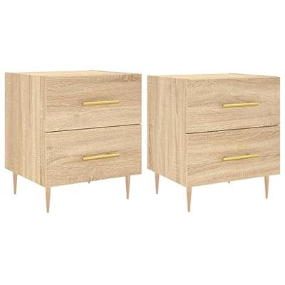 Nachtkastjes 2 st 40x35x47,5 cm bewerkt hout sonoma eikenkleur