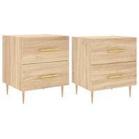 Nachtkastjes 2 st 40x35x47,5 cm bewerkt hout sonoma eikenkleur - thumbnail