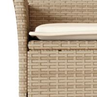 3-delige Tuinset met kussens poly rattan en acaciahout beige - thumbnail