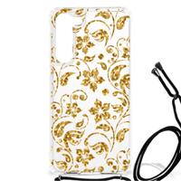 Samsung Galaxy S23 Plus Case Gouden Bloemen - thumbnail
