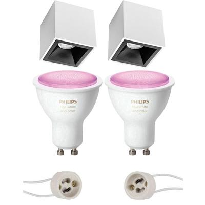Philips Hue Opbouwspot Set GU10 - Mat Wit/Zwart - Bluetooth - 90mm