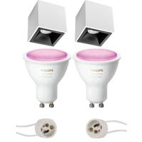 Philips Hue Opbouwspot Set GU10 - Mat Wit/Zwart - Bluetooth - 90mm - thumbnail