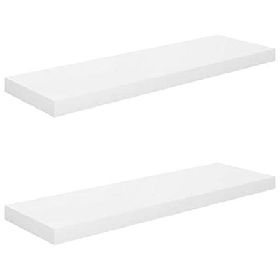 Wandschappen zwevend 2 st 80x23,5x3,8 cm MDF hoogglans wit Wandschappen zwevend 2 st 80x23,5x3,8 cm MDF hoogglans wit