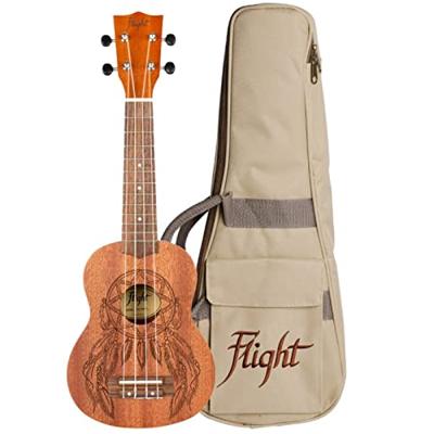 Flight Natural Series NUS350 Dreamcatcher sopraan ukelele met gigbag Flight Natural Series NUS350 Dreamcatcher sopraan ukelele met gigbag