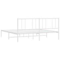Bedframe met hoofdbord metaal wit 180x200 cm - thumbnail