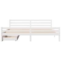 Bedframe zonder matras massief grenenhout wit 180x200 cm - thumbnail