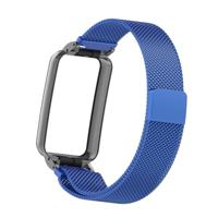 Milanese loop bandje met case - Blauw - Xiaomi Smart Band 7 Pro - thumbnail