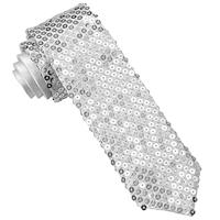 Stropdas zilver pailletten - thumbnail