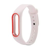 By Qubix - Compatible met Xiaomi Mi band 2 DUO COLOR bandje voor CA0600B - Wit - Compatible Xiaomi bandje - thumbnail
