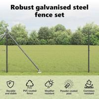 VidaXL Afrasteringspaal grijs 10 x 1,4 m (19 x 19 mm gaas) - thumbnail