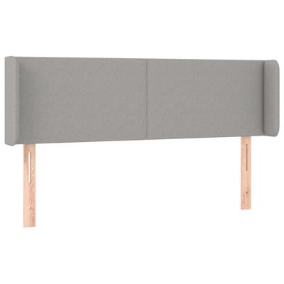 Hoofdbord met randen 147x16x78/88 cm stof lichtgrijs