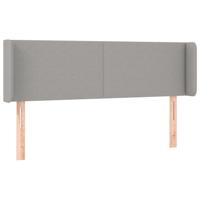 Hoofdbord met randen 147x16x78/88 cm stof lichtgrijs - thumbnail
